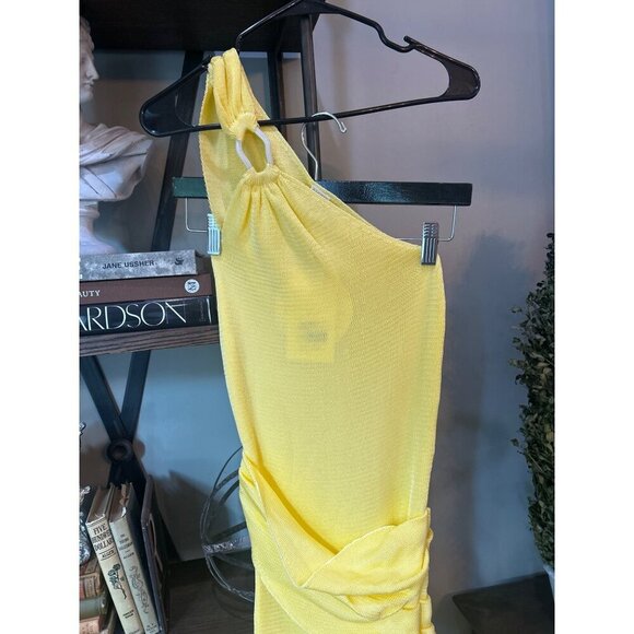 Baobab Lyn Knit One Shoulder Maxi Dress Carambolo Yellow Womens Size Medium - Picture 5 of 11